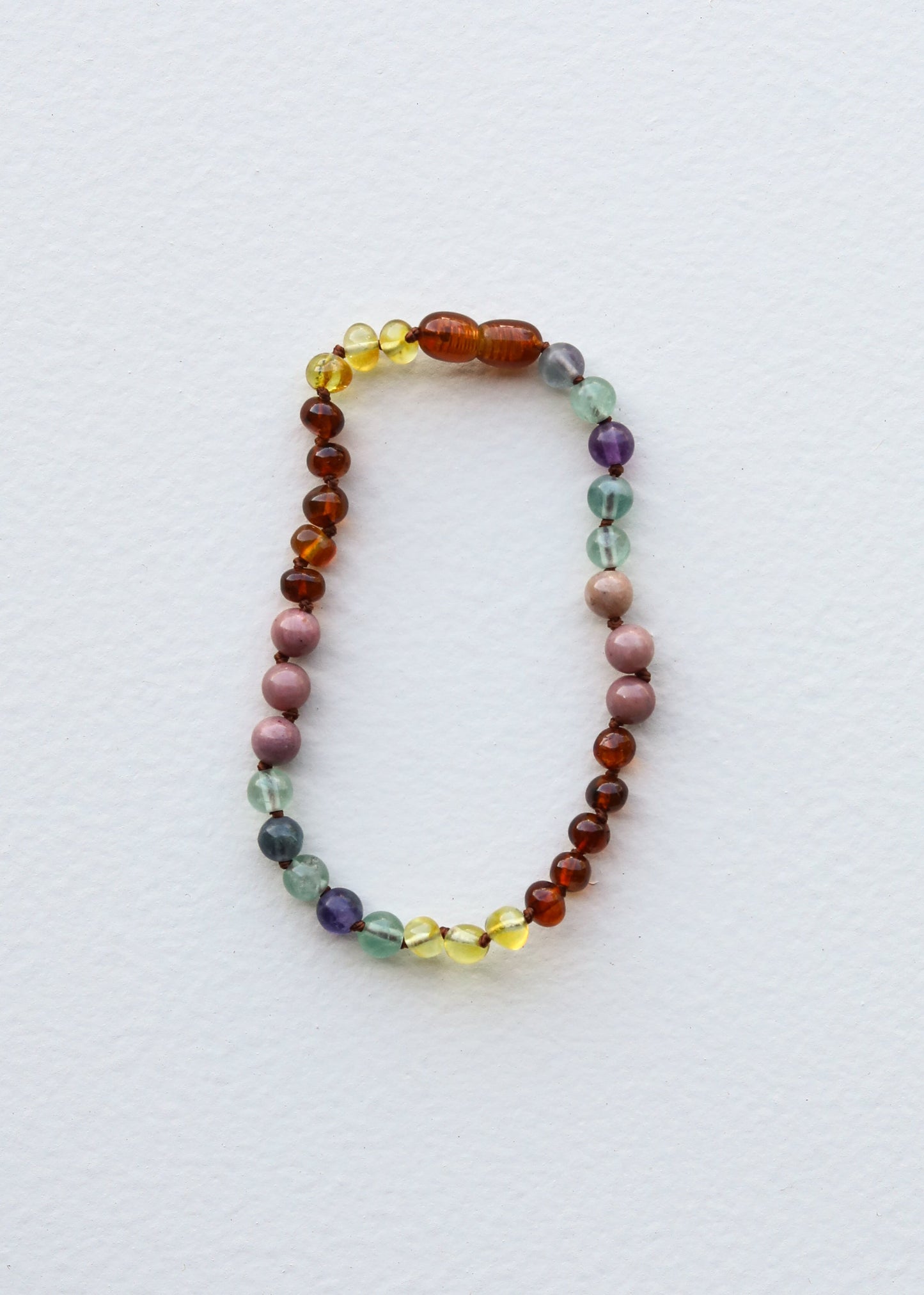 Raw Baltic Sea Amber + Stone Rainbow | Anklet • Bracelet