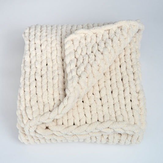 Woven Together Blanket - Creamy Beige