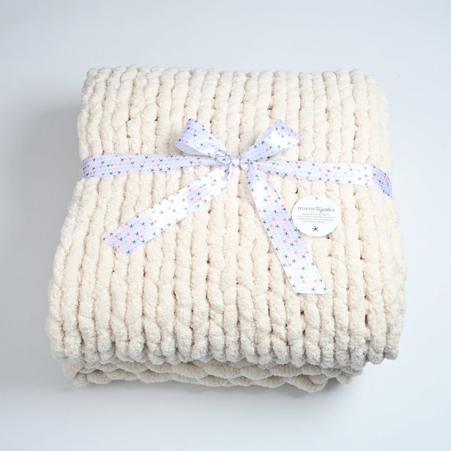 Woven Together Blanket - Creamy Beige