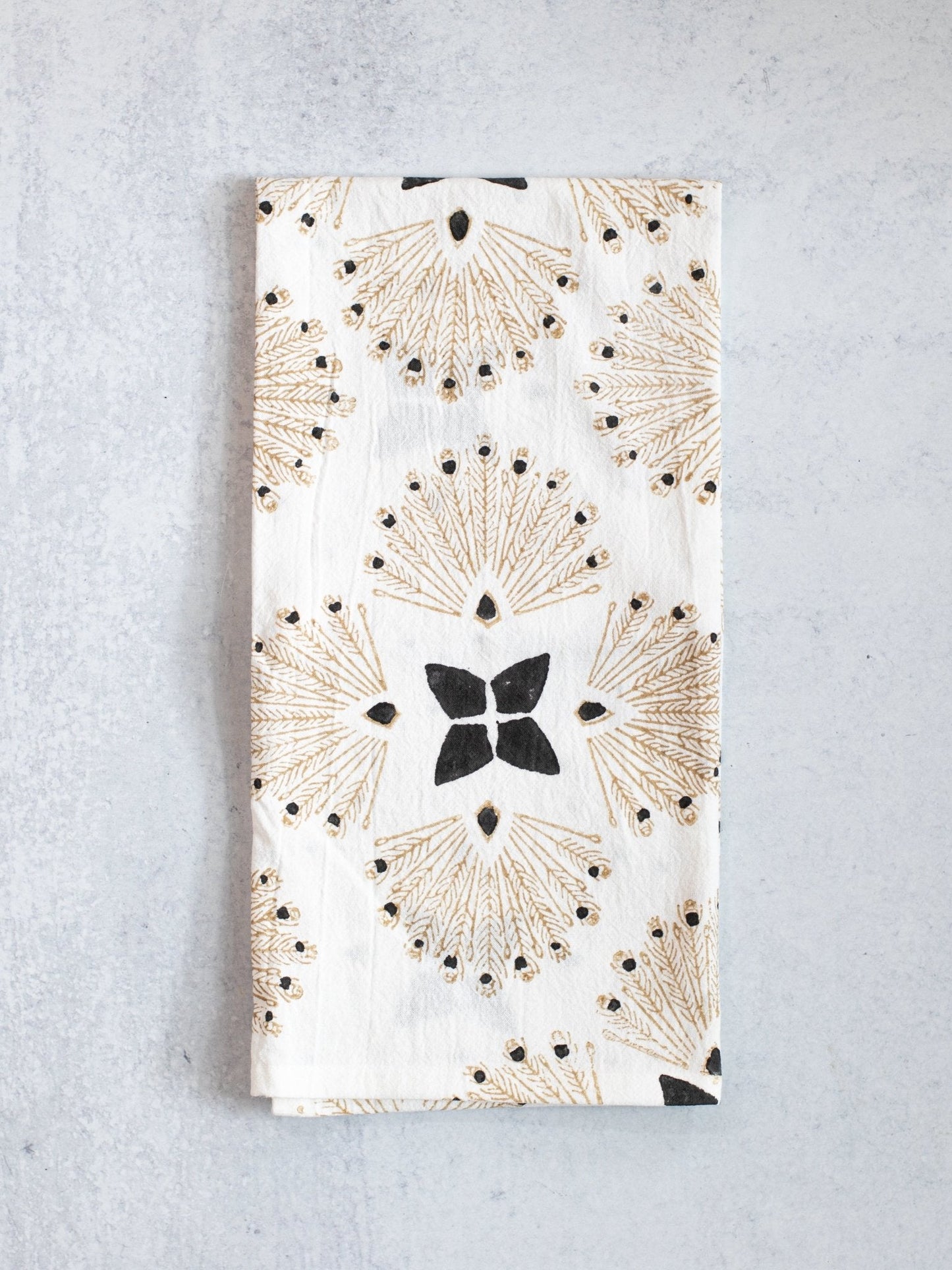 Tea Towel (Ivory) - Peacock Paradise - Chai
